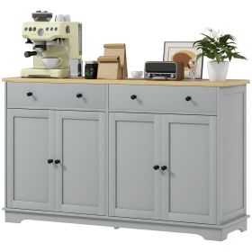 Modern Sideboard, Buffet Cabinet with Storage Drawers, Adjustable Shelves for Living Room, Dining Room, Entryway, Gray
