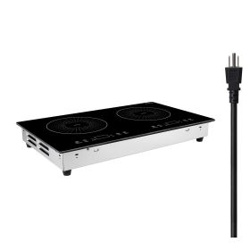 Induction Cooktop 24inch 2 Burners Built-in Electric Stove 110V 1800W, Countertop Induction Burner, with 9 Power Levels, LED Touch Screen
