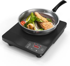 Induction Cooktop,1800W Portable Induction Burner & 10 Inch Fry Pan,110V-120V Hot Plate for Home, Electric Cooktop with 8 Power & 8 Temperature L