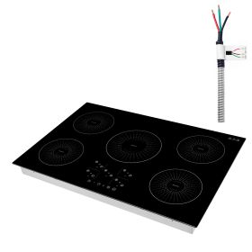 Induction Cooktop 30inch 5 Burners Built-in Electric Stove 220V 9200W, Induction Burner for Kitchen, with 9 Power Levels, LED Touch Screen