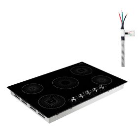 Induction Cooktop 30inch 5 Burners Built-in Electric Stove 220V 9200W, Induction Burner for Kitchen, with 11 Power Levels, Knob Control