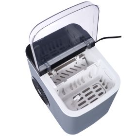 Ice Maker Countertop, Portable Ice Machine, Self-Cleaning Ice Makers with Basket and Scoop, 9 Cubes in 6 Mins, 26 lbs per Day, Ideal for Home, Ki